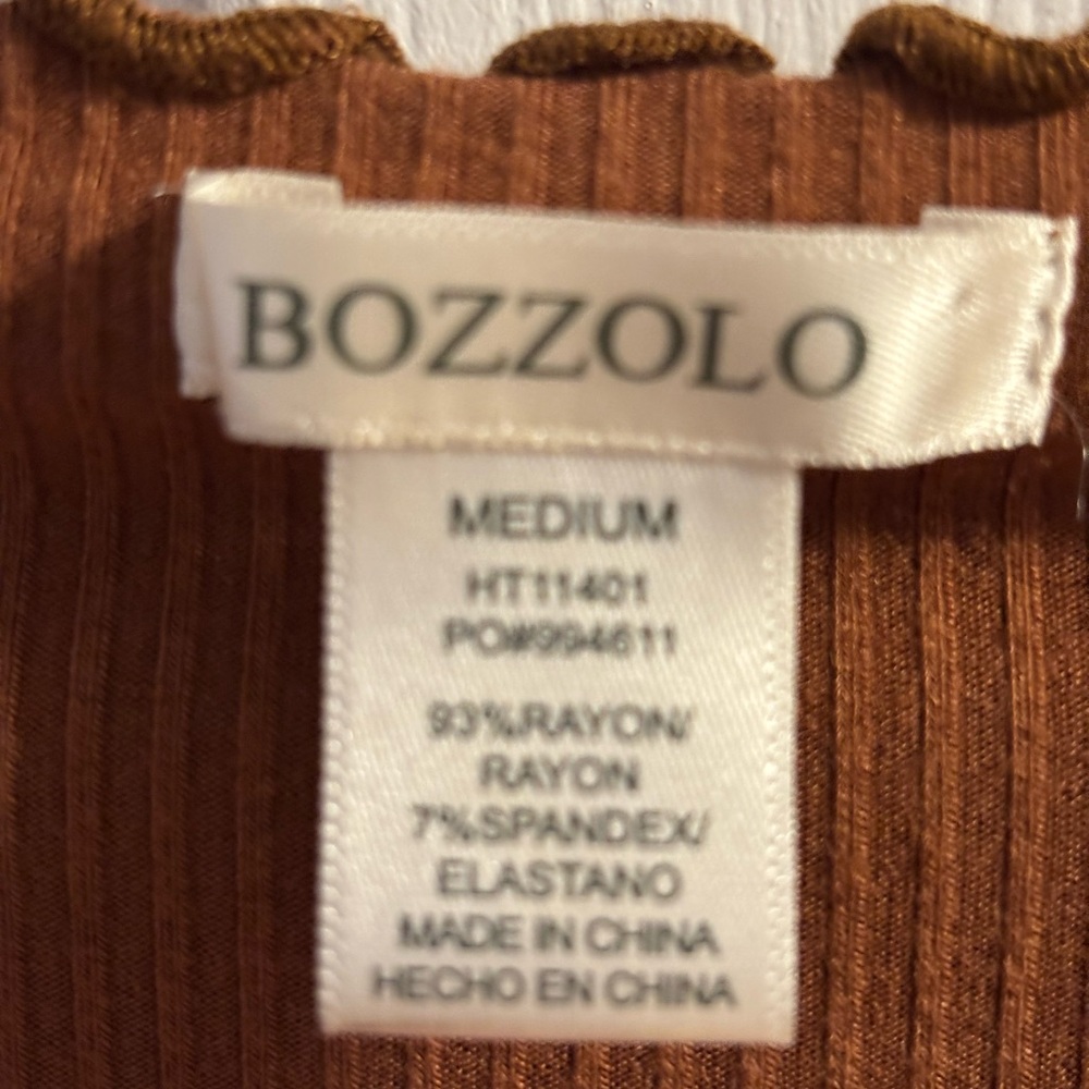 Bozzolo Rust Ribbed Crop Top - Picture 2 of 4